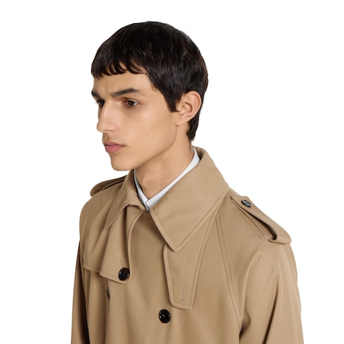 Cotton gabardine trench coat