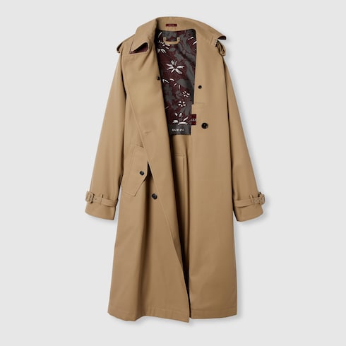 Cotton gabardine trench coat