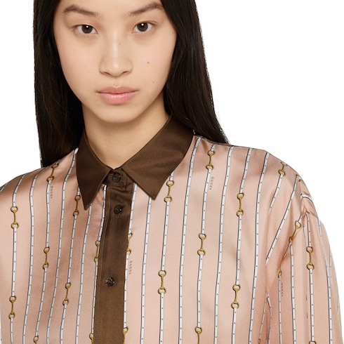 Bluse aus Seidentwill mit Print