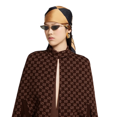 ホースビット シルクウール ケープブラウン | GUCCI公式