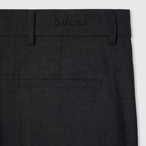 Wool pants with logo
