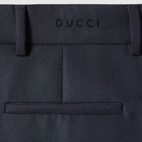 Wool pants with logo
