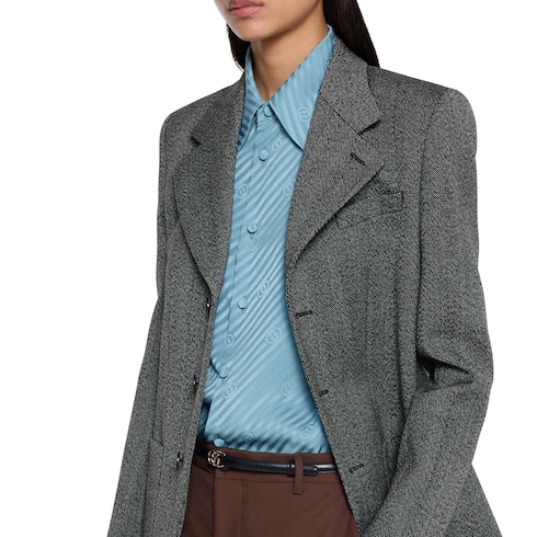 Interlocking GG silk jacquard shirt