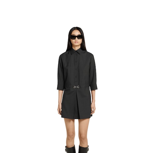Kleid aus Wolle mit Horsebit