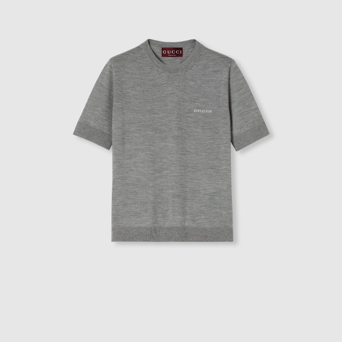 Cashmere silk top with intarsia