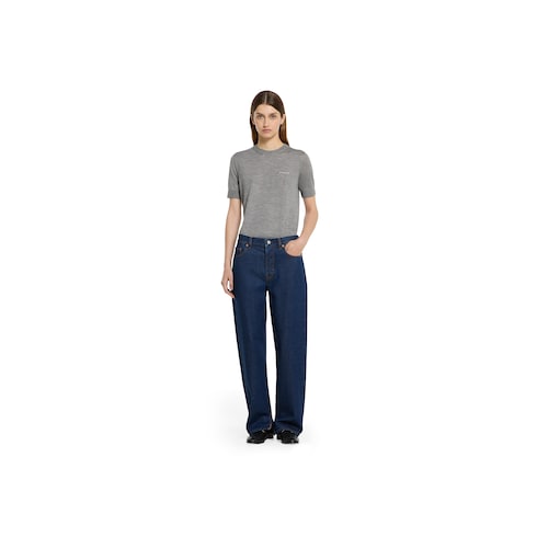 Cashmere silk top with intarsia