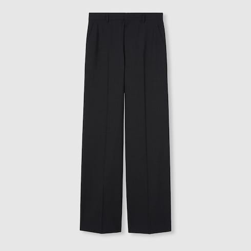 Wool pants with logo