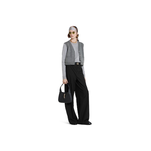 Wool pants with logo