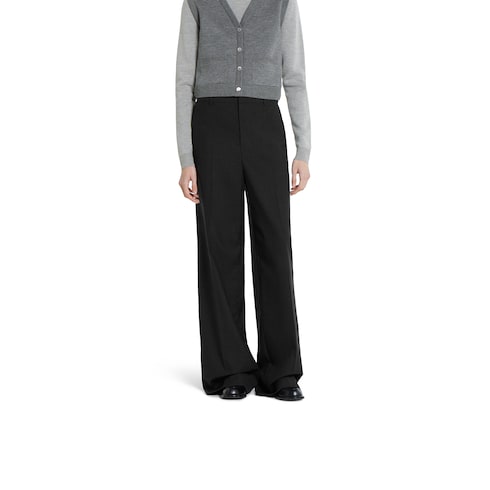 Wool pants with logo