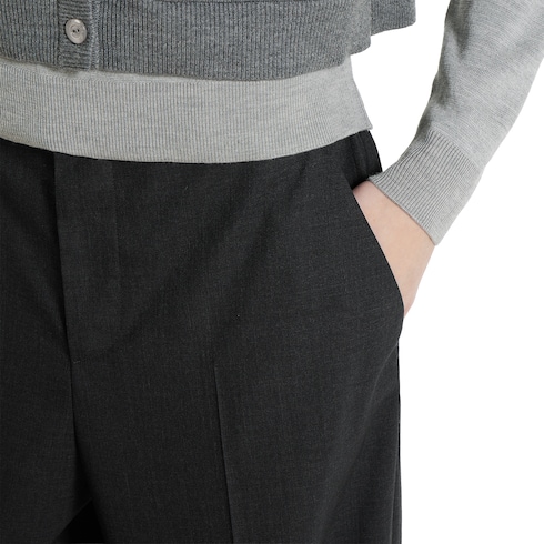 Wool pants with logo