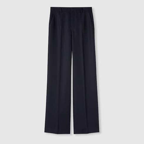 Wool pants with logo