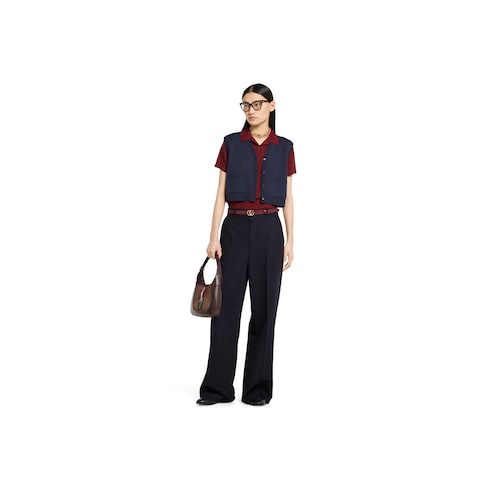 Wool pants with logo