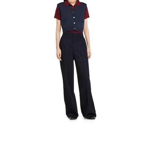 Wool pants with logo