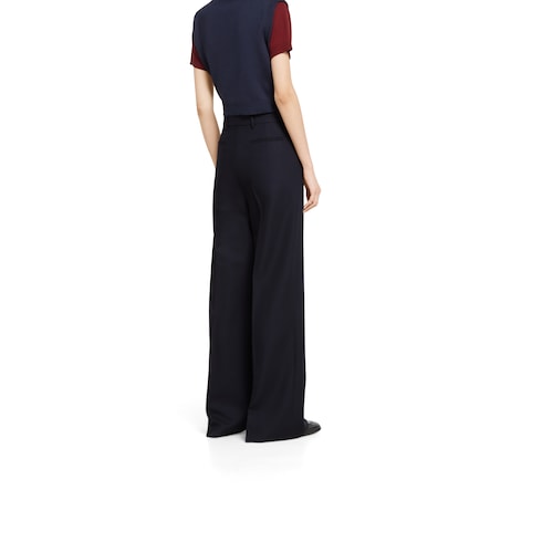 Wool pants with logo