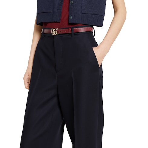 Wool pants with logo