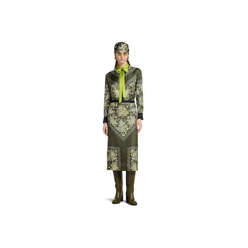Printed silk twill shirt