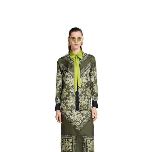Chemise en twill de soie avec imprimé