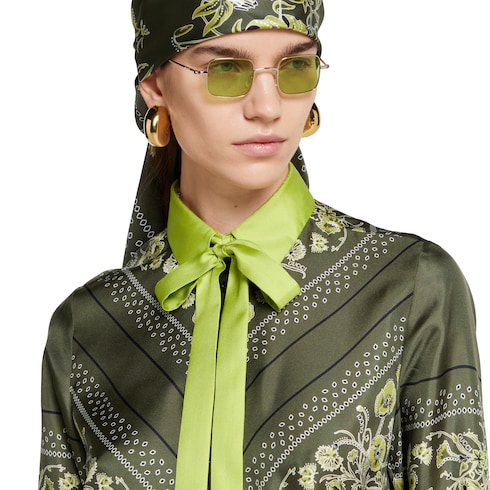 Chemise en twill de soie avec imprimé