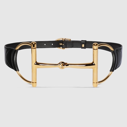 Wide belt with oversized Horsebit