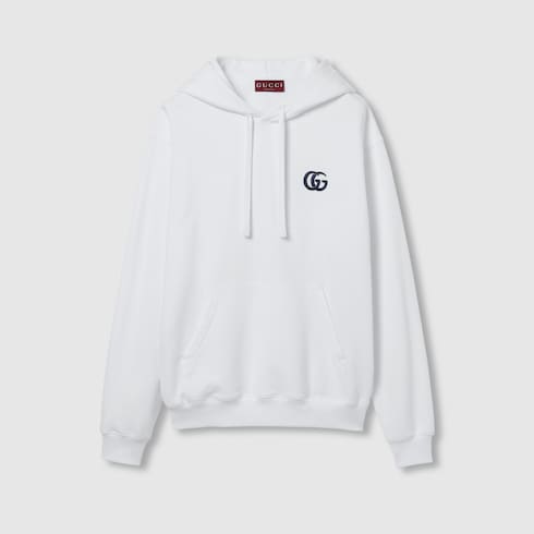 Sweat-shirt à capuche en jersey de coton avec broderie