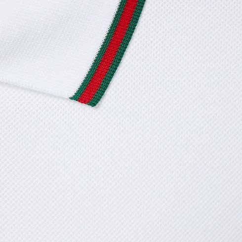 Polo en piqué de coton avec bande Web