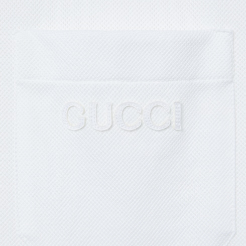 Polo en piqué de coton avec bande Web