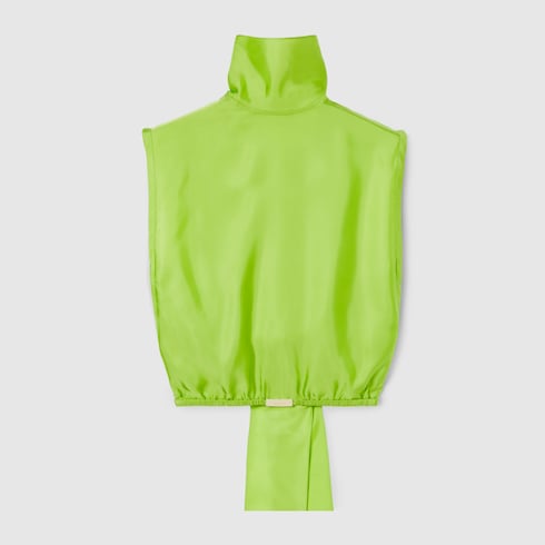 Self-tie neck bow viscose twill top Detail 2