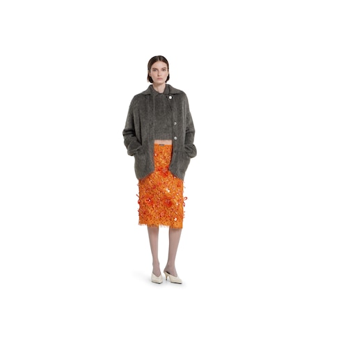Brushed extra fine mohair cardigan