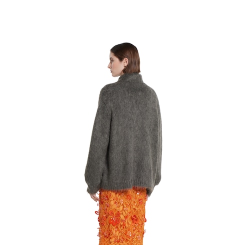 Cardigan en laine mohair brossée extra-fine