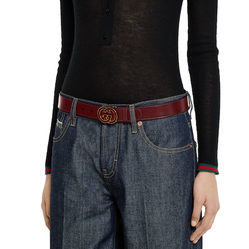 Ceinture avec boucle GG enlacés