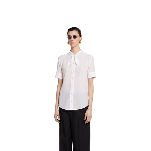 Silk crêpe de chine shirt with embroidery