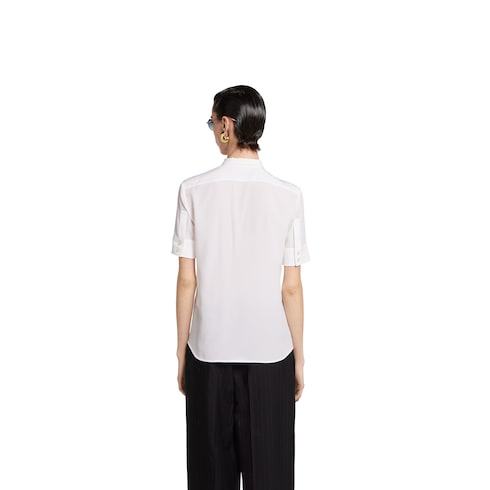 Silk crêpe de chine shirt with embroidery