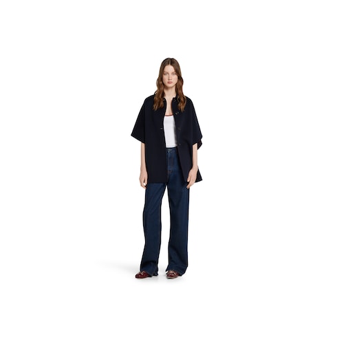 Reversible wool silk coat