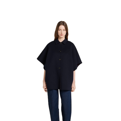 Reversible wool silk coat