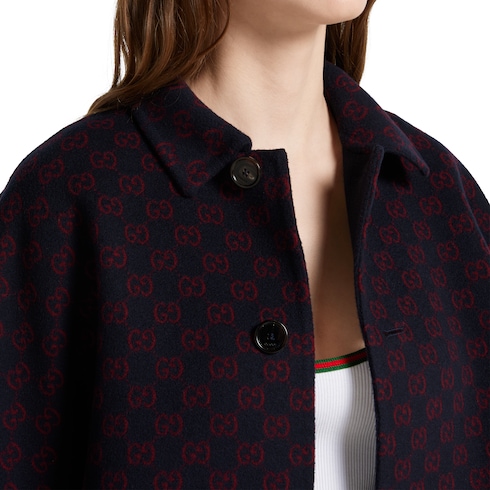 Reversible wool silk coat