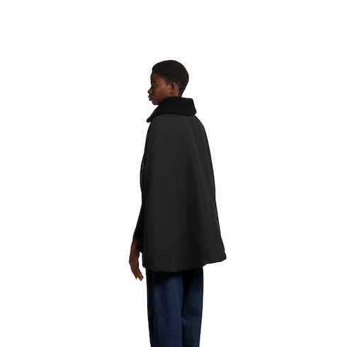 Padded cape jacket with embroidery