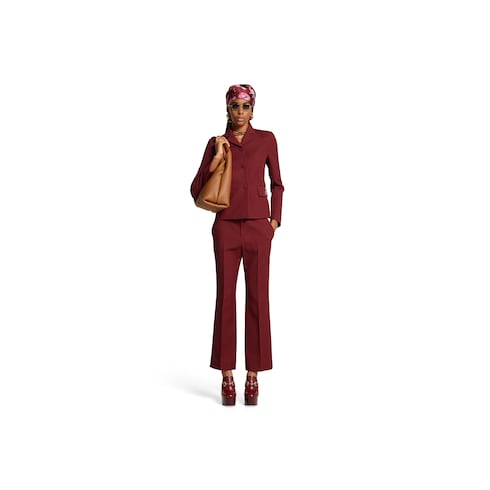Crêpe wool silk jacket with tiger