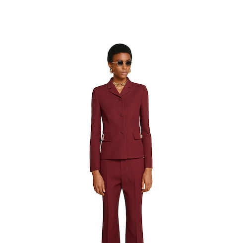 Crêpe wool silk jacket with tiger
