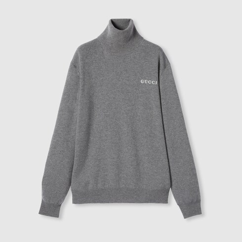 Cashmere turtleneck with intarsia
