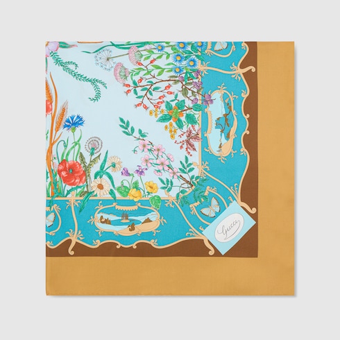 Printed silk twill carré