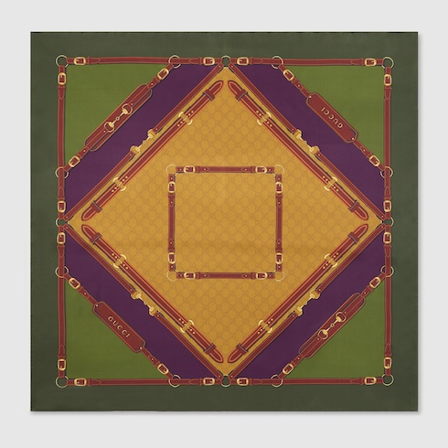 Printed silk twill carré