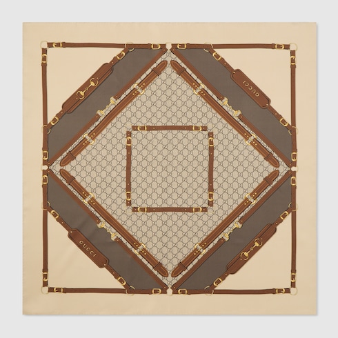 Printed silk twill carré