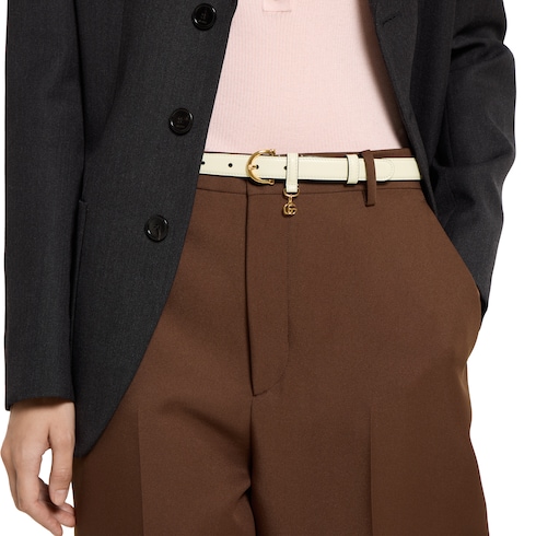 Thin belt with stirrup buckle
