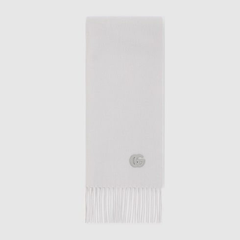 Cashmere scarf with patch