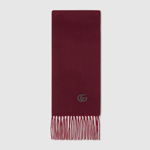 Cashmere scarf with patch