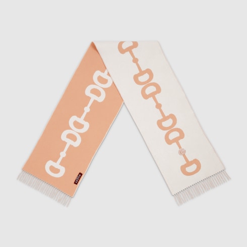 Écharpe en laine et cachemire avec intarsia