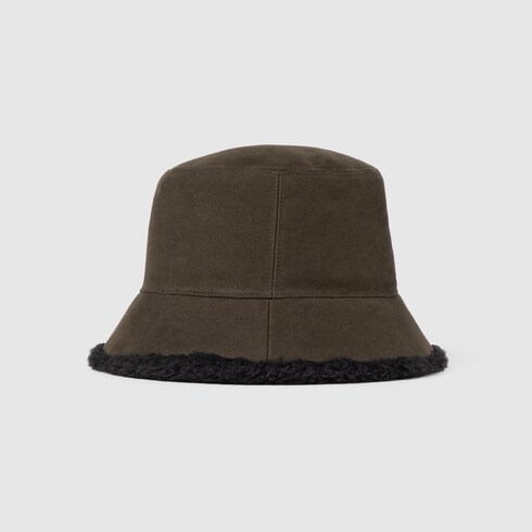 Cotton shearling bucket hat