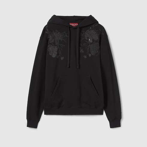 Cotton jersey sweatshirt with embroidery
