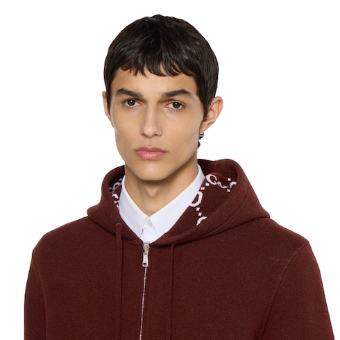 Chaqueta reversible de lana con cremallera