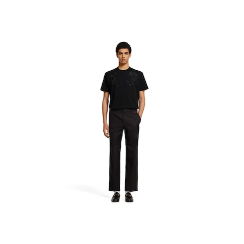 Cotton jersey T-shirt with embroidery